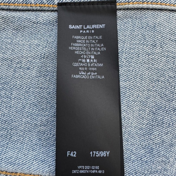 Saint Laurent Denim Mini Dress in Pasadena Blue Color - Picture 12 of 13